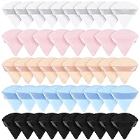 Vista 9 de Suclain 48 esponjas triangulares de terciopelo suave para maquillaje en polvo de cara, esponjas triangulares para base cosmética húmeda y seca