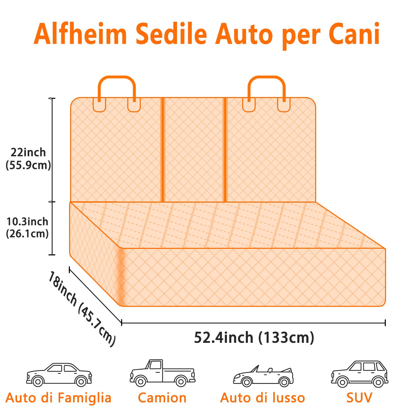 Alfheim Coprisedili Auto per Cani, Impermeabili e Antiscivolo Resistenti ai Graffi Protezione per Sedile Posteriore Lavabile, Universale per Auto Camion SUV (Nero)