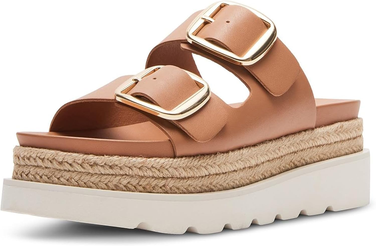 DOEYG Platform Sandals for Women Summer Beach Raffia Slide Sandals Comfortable Casual Woven Straw Sandal with Buckle