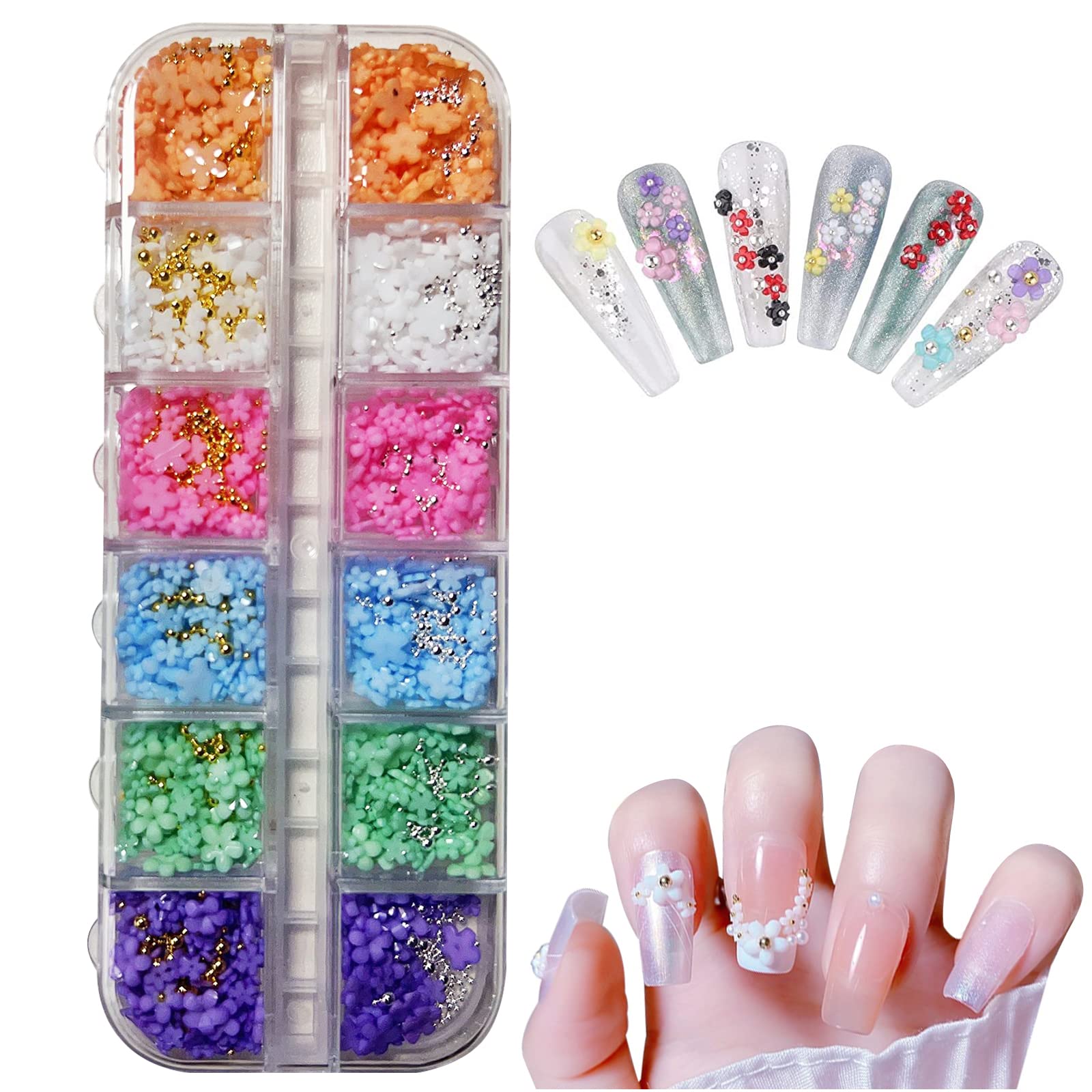 Amazon ネイルパーツ 花 3d 立体 フラワー パーツ ブリオン ゴールド シルバー メタルパーツ ジュエリーパーツ ネイルアート ジェル ネイル レジン デコパーツ Kingsie ジュエリーパーツ 通販