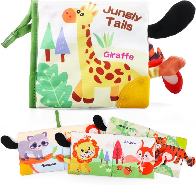 Baby Books 0-6 Months, Infant Tummy Time Toy 6-12 Months Touch Feel Book Travel Toy Gifts for Boys Girls 0-3 Months Baby Shower Birthday Easter Basket Stuffers
