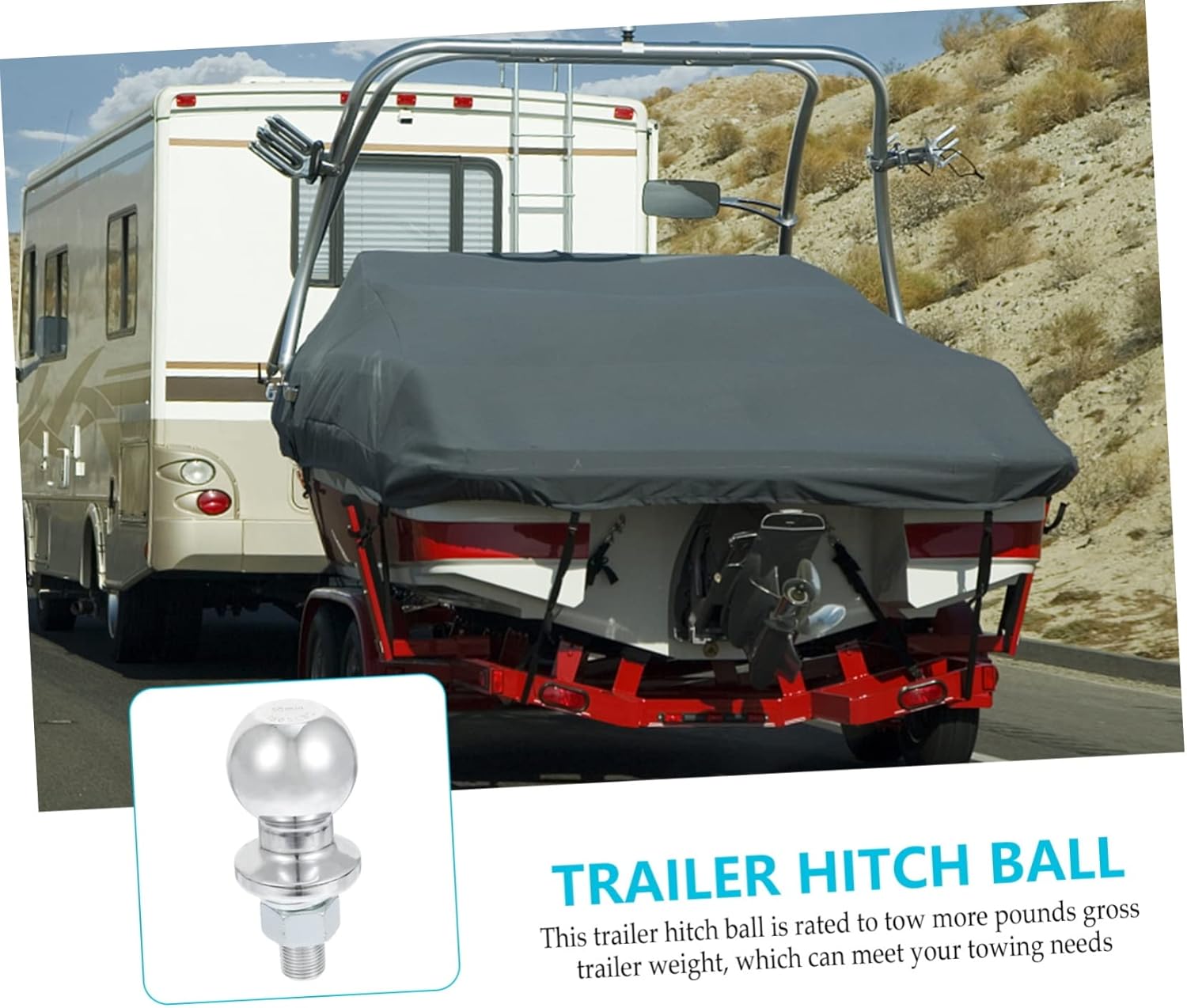 3500pounds High Strength Hitch Tow Ball Rear Connector Replacement Trailer Parts Trailer Accessories