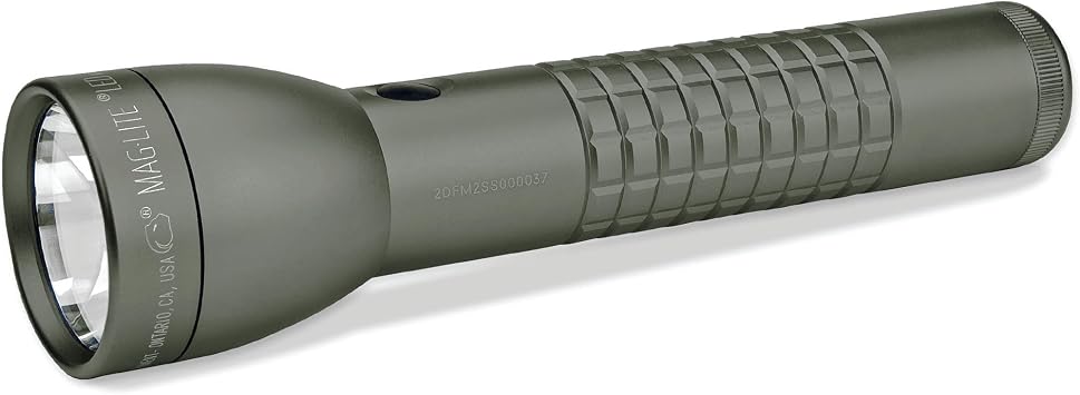 MagLite ML300LX 2-Cell D LED Flashlight, Adjustable Beam, Water-Resistant, QuickClick Modes, Extended Battery Life Foliage Green