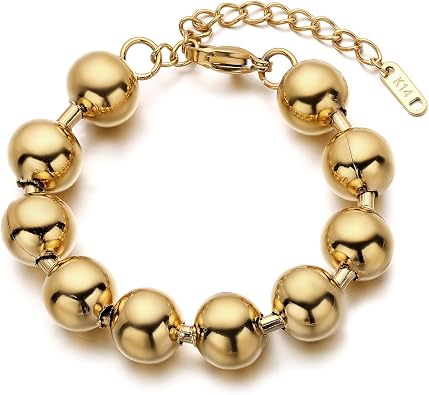 Gold Bracelets for Women Waterproof, 18K Gold Plated Bracelet Sets, Stainless Steel Stackable Bracelets for Women