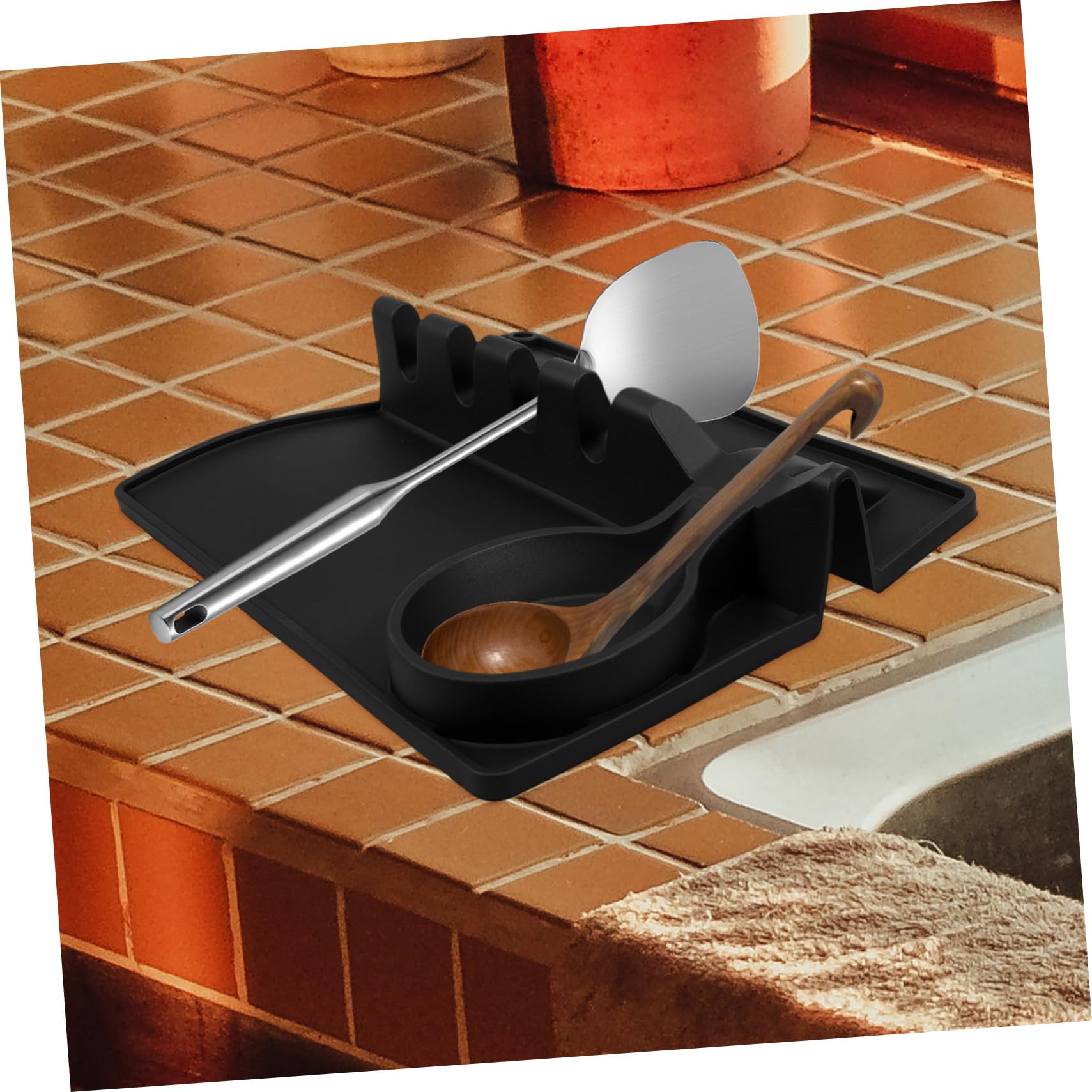 OUNONA 5stücke Spoon Rest Küchenutensilienhalter Aus Hitzebeständigem Eleganter Grauer Farbton Für Löffel Spatel Kochutensilien Für Jede Küchenarbeitsplatte