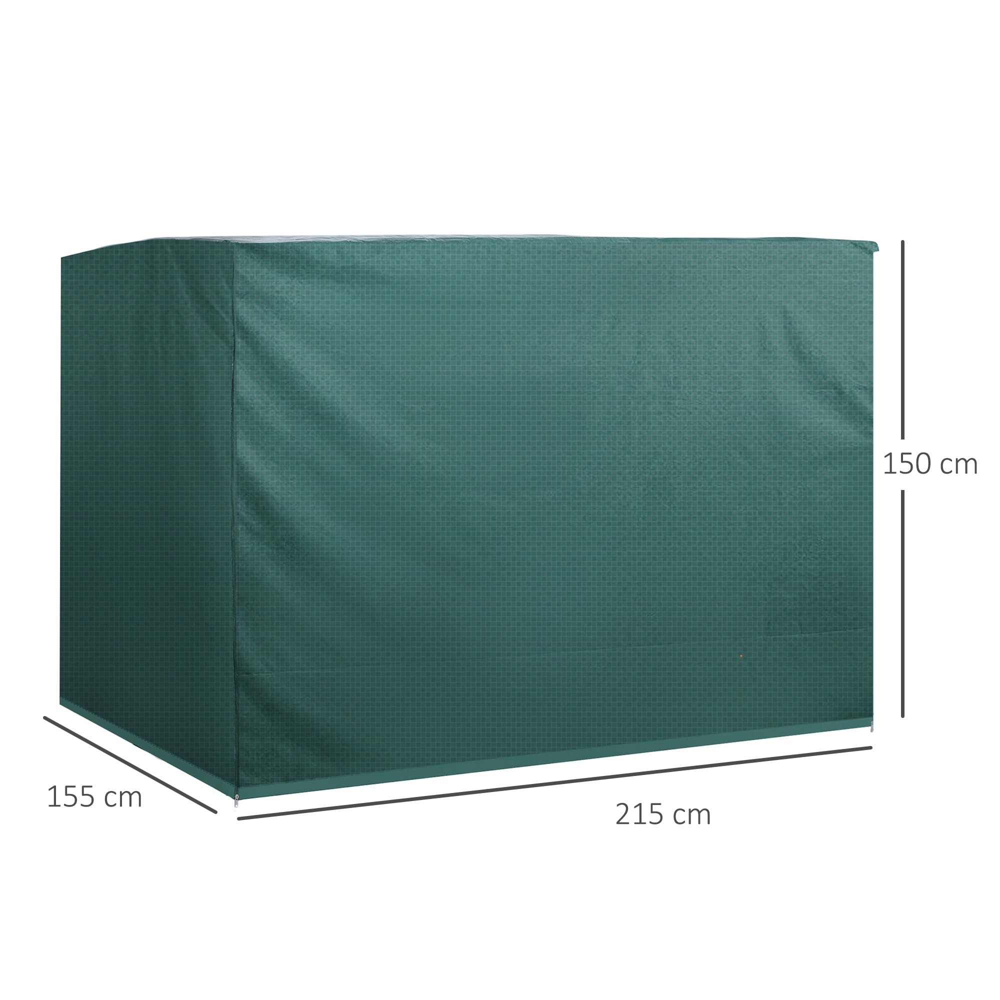 Outsunny Copertura per Dondolo da Giardino Impermeabile Anti UV Anti Muffa con Fissaggio PE 215x155x150cm Verde