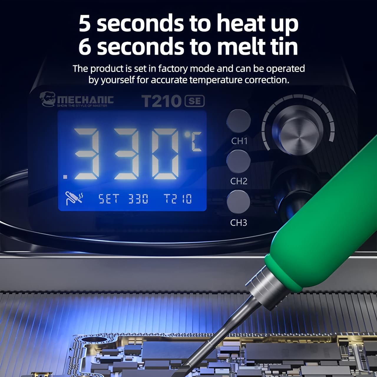 Mechanic T210 SE Smart Soldering Station Digital Thermostatic Control Fast Heating for C210 Tips Soldering Iron Tools(T210 SE)