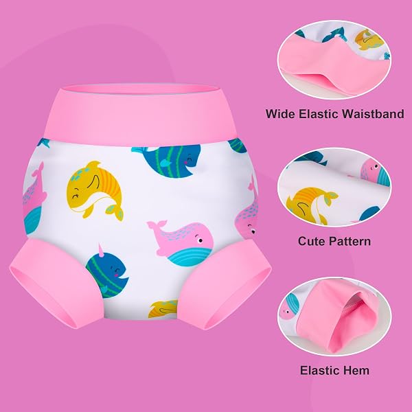 BIG ELEPHANT Pannolini da Nuoto per Bambini 28 Pezzi – Riutilizzabili, Regolabili e Lavabili Costume da Bagno per Neonati e Bambini - 4