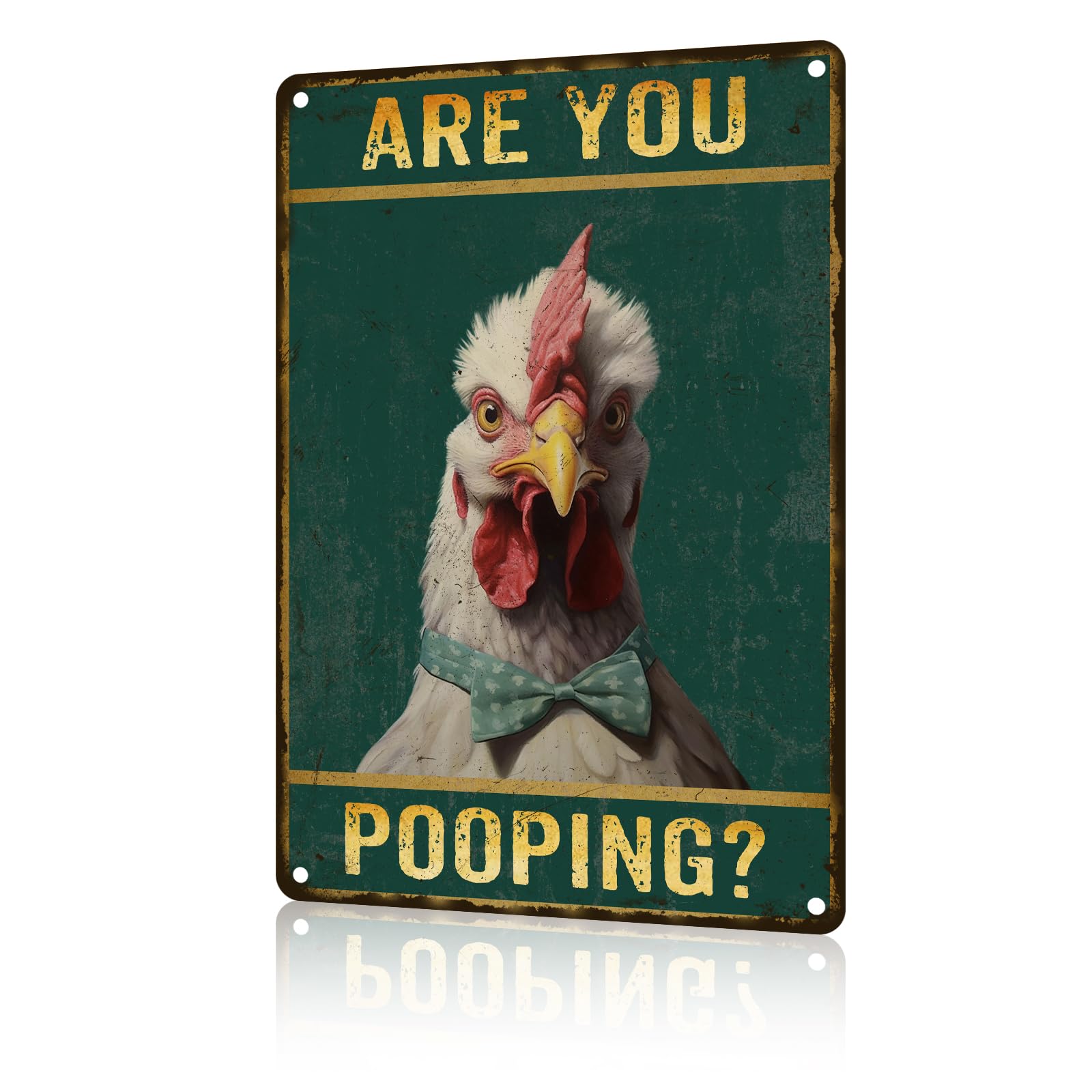 Anceky Aluminum Metal Signs Chicken Are You Pooping Tin Sign for Home Kitchen Retro Decor Yard Garden Outdoor 12×16 Inch