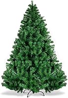 Vista 32 de Goplus Árbol de Navidad Tipo Lápiz con Nieve Artificial de 4.5 pies, Árbol de Navidad Artificial Delgado con Bisagras con 373 Puntas de Ramas