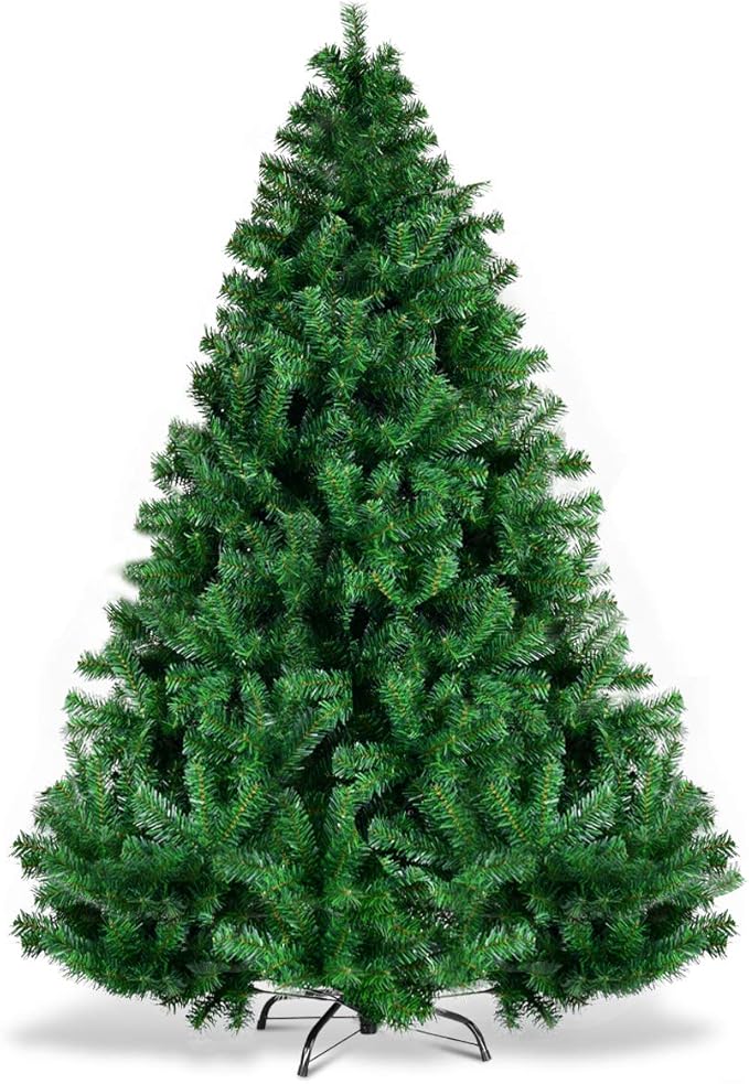 Goplus 6ft Artificial Christmas Tree, Premium Unlit Hinged Spruce Full Tree with