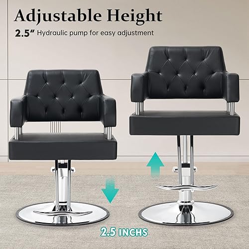 Miniatura 4 de Polar Aurora Silla de peluquero para peluquero con bomba hidráulica, altura ajustable, silla giratoria para el cabello, spa y equipo de belleza