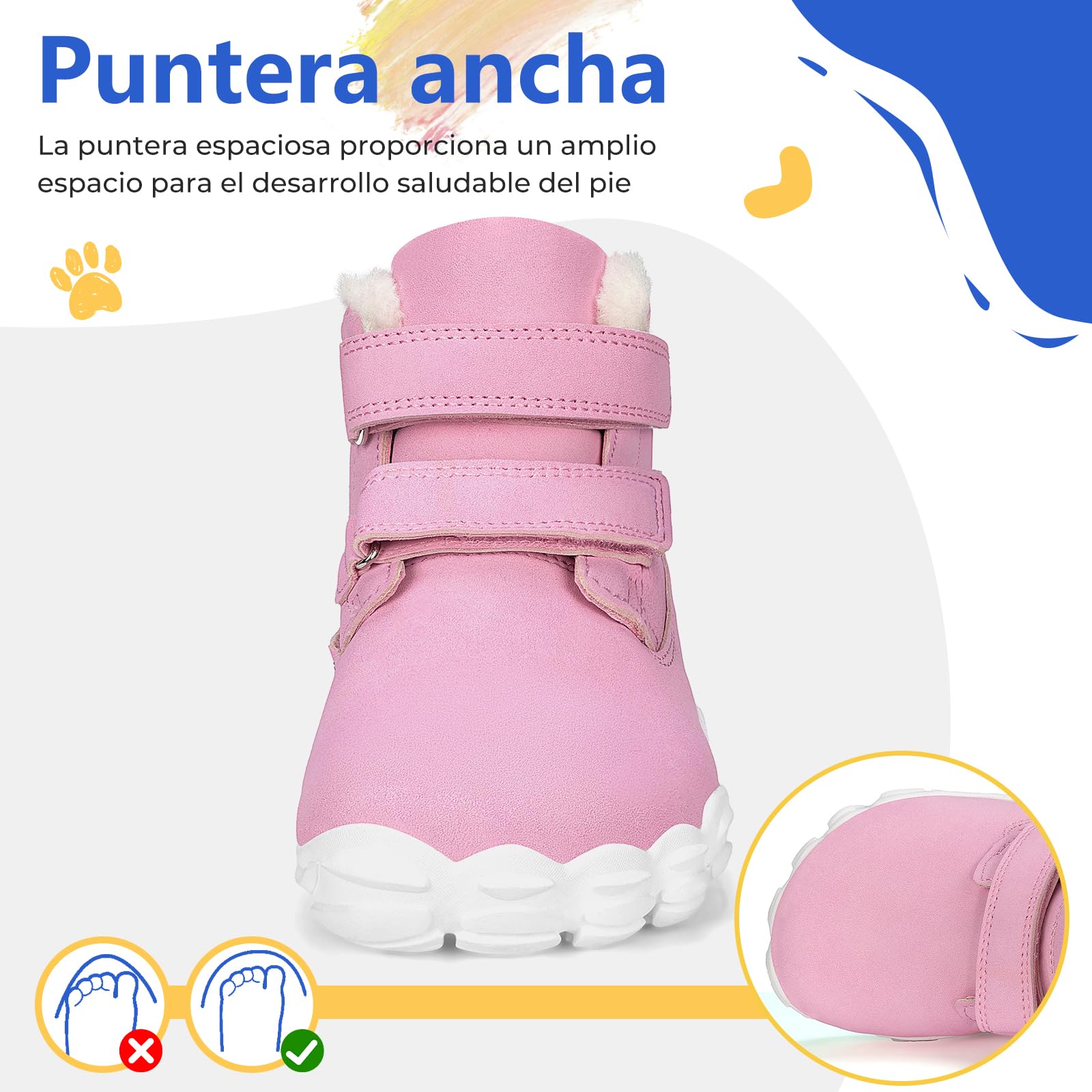 SAGUARO Zapatillas Barefoot Niño Niña Botas Nieve Abrigadas Ligera, 24-36