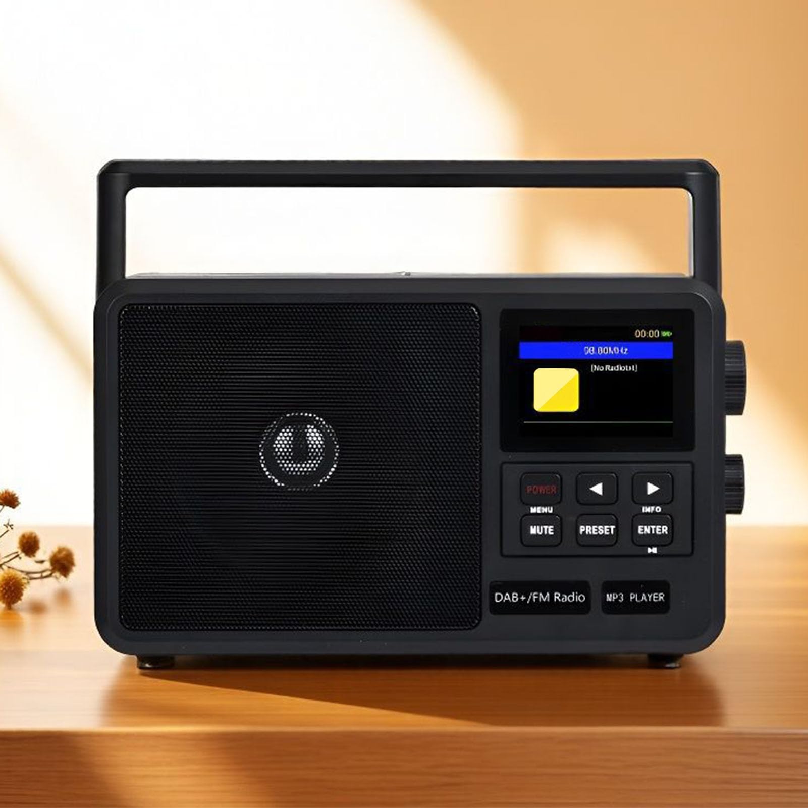Radio FM Dab Portátil para Personas Mayores con Perilla Grande: Radio por Internet Fácil de Usar con Altavoz de 8 W, Bluetooth 5.0, Pantalla LCD, Despertador, Temporizador de (Enchufe