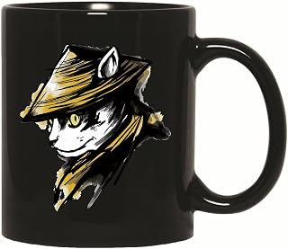 Cat Samurai Gift for Pet Lovers Unique for Animal Fans 11oz 15oz Black Coffee Mug