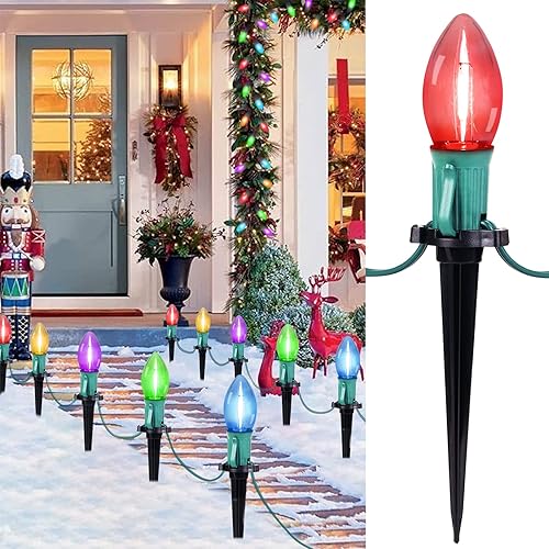 Miniatura 1 de C9 - Tira de luces de Navidad para exteriores, 25.7 pies, 20 luces LED para camino, luces de pasillo impermeables conectables para interiores,