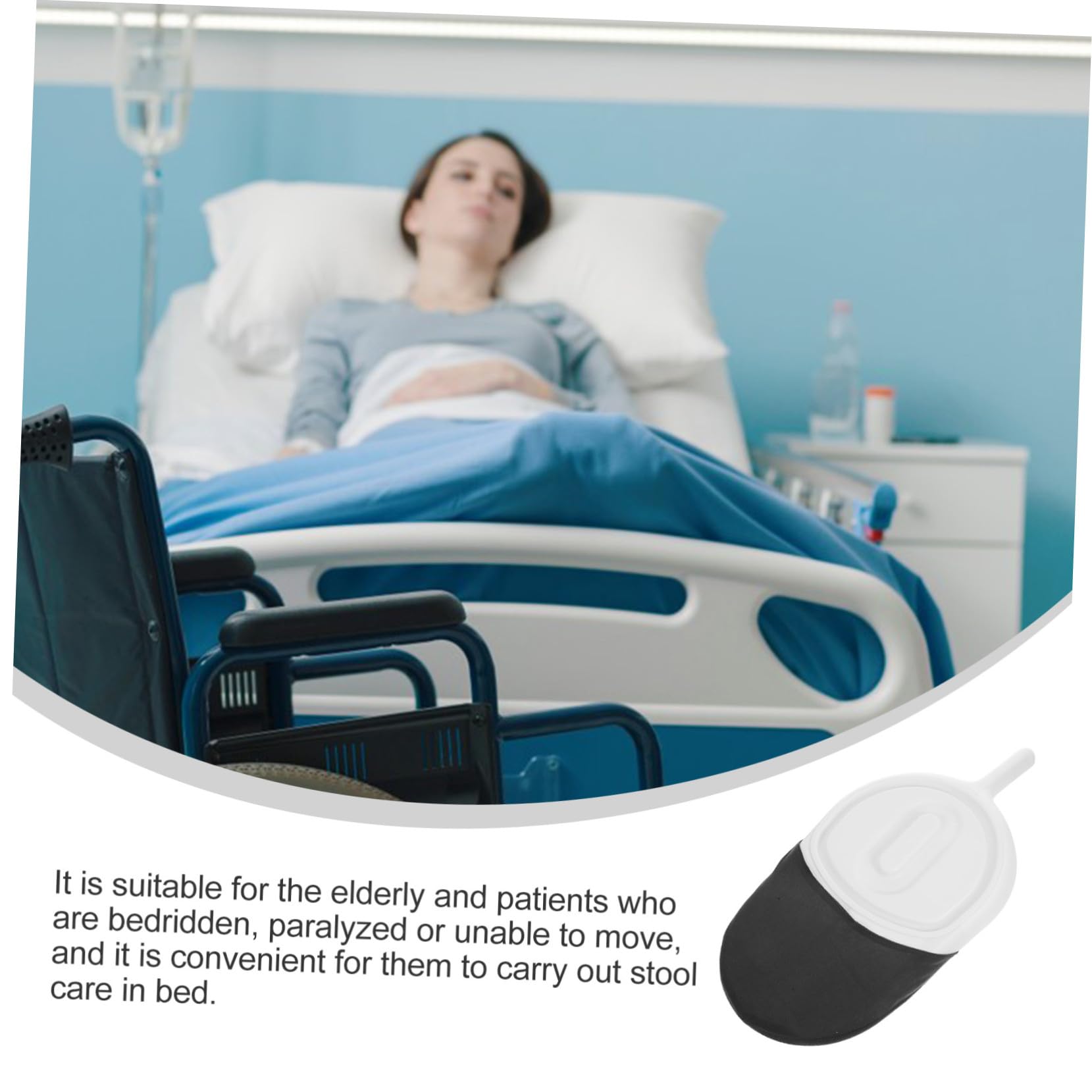 Padella Infermieristica Portatile per Pazienti Design Ergonomico in Pp e Tessuto, per Anziani e Donne in Gravidanza, per Uso Domestico e Viaggi