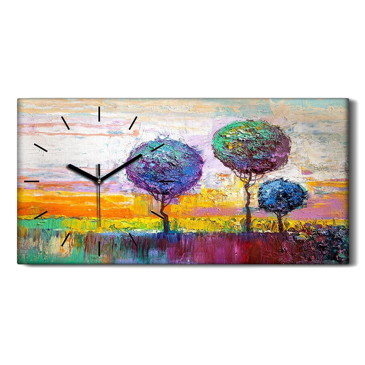 Horloge sur Toile 60x30cm Art Moderne Salon Image Décoration