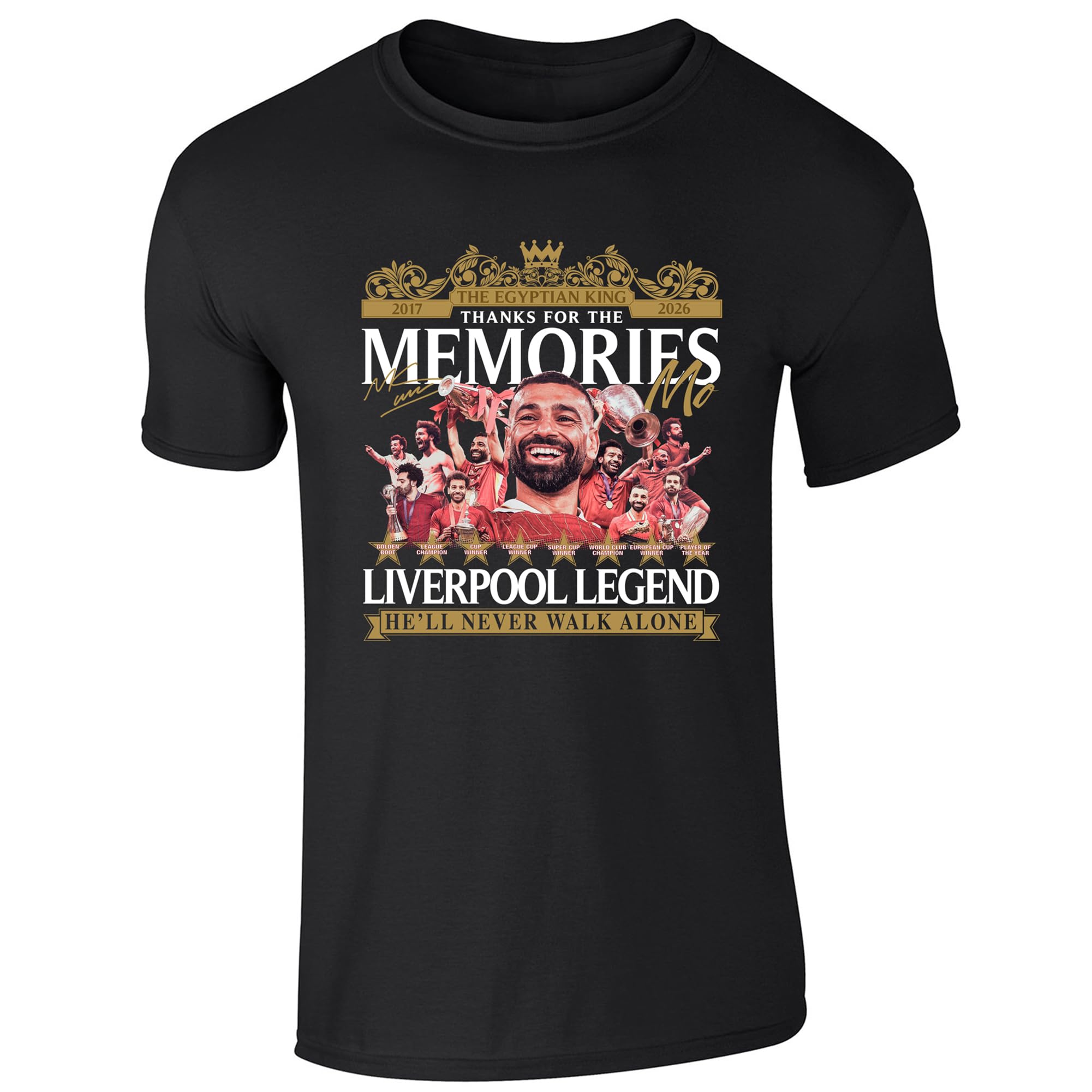 Partisan Liverpool T-Shirt Salah - Thanks for the Memories - Adult (UK, Alpha, XL, Regular, Regular, Black)