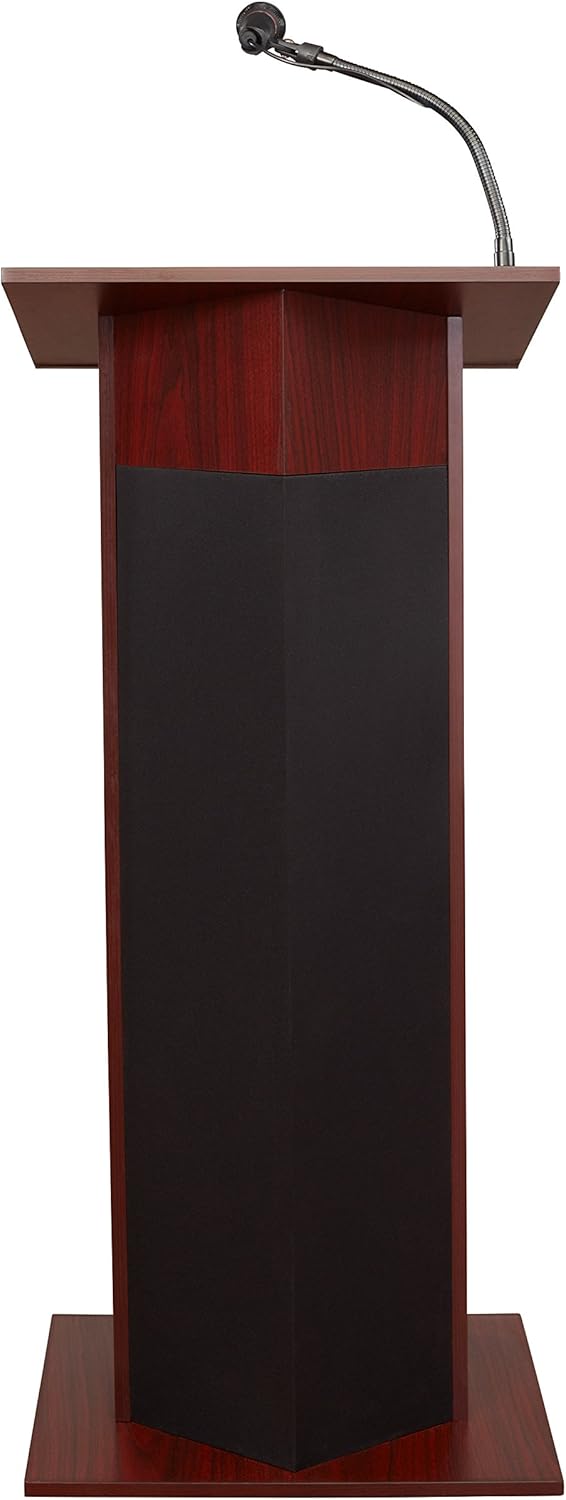 Mahogany Multimedia Sound Lectern with Microphone
