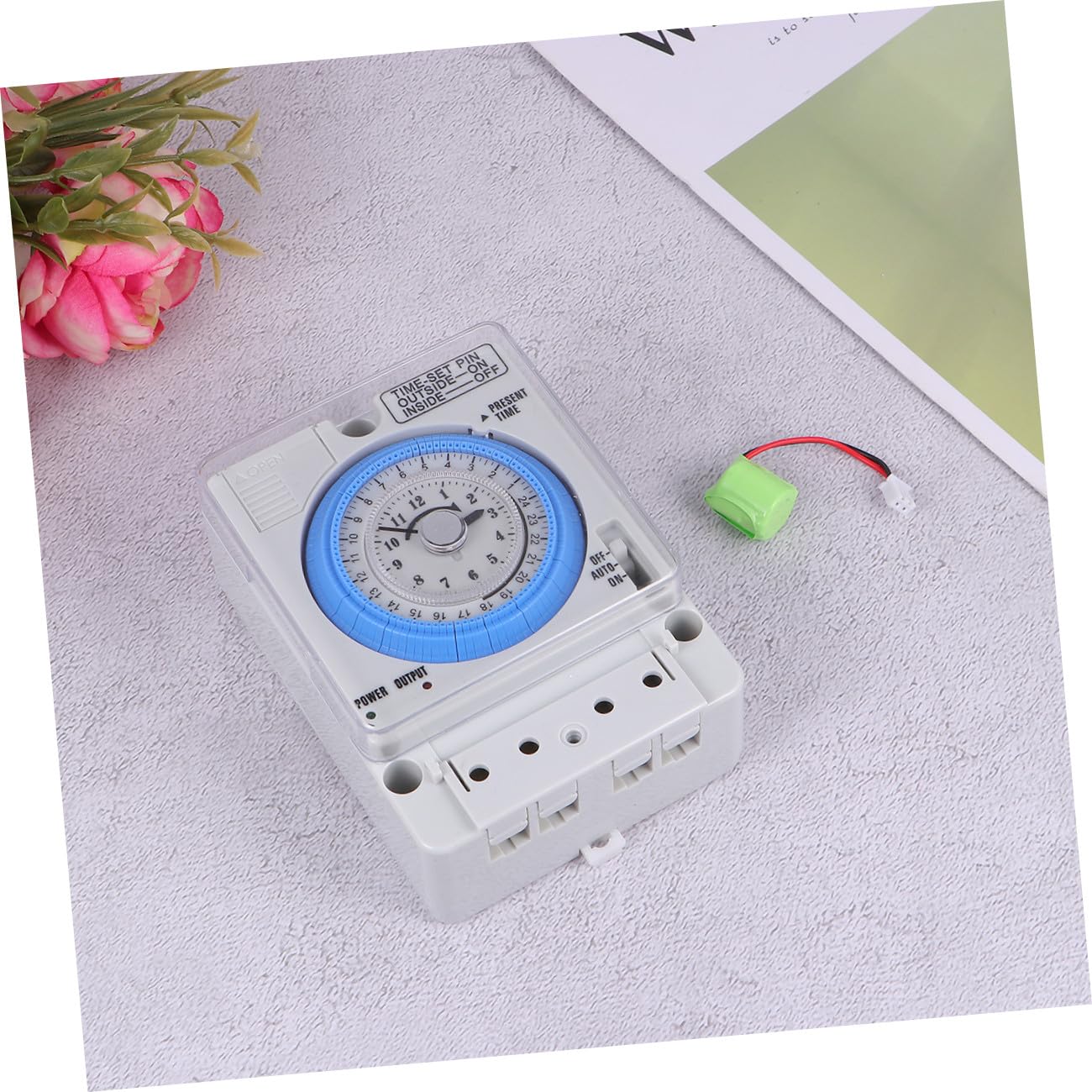 STOBAZA Temporizador Mecánico de Cocina White 110-230VAC 16A Compacto Pc | Interruptor de Cuenta Regresiva para Horno y Uso Doméstico, Diseño Simple, para Repostería, 110-230VAC/DC, 16A, Pc Blanco