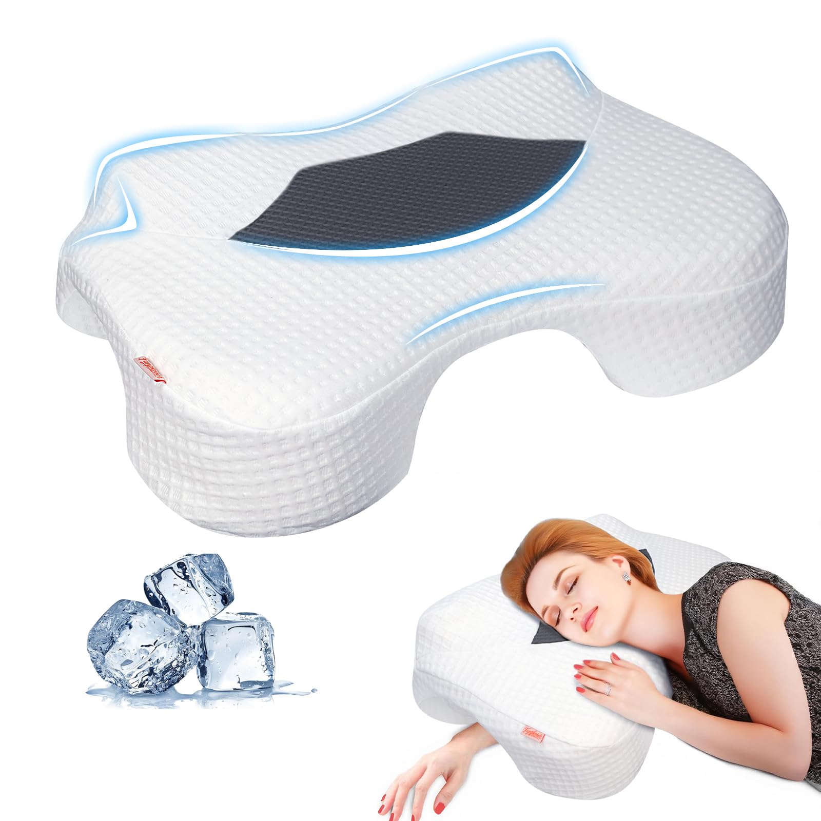 Side Sleeper Pillow with Arm Holes Memory Foam Pillow for Neck Shoulder Cervical Pain Relief Ergonomic Arm Holes