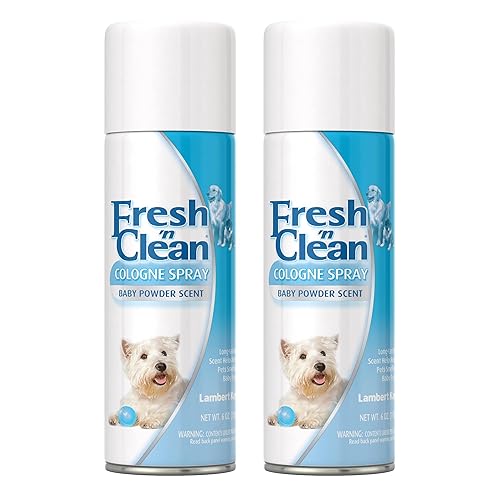 PetAg Fresh 'n Clean - Aerosol de colonia – Aroma de polvo para bebé, 6 onzas, paquete de 2 – Controla el olor y mantiene a los perros con olor