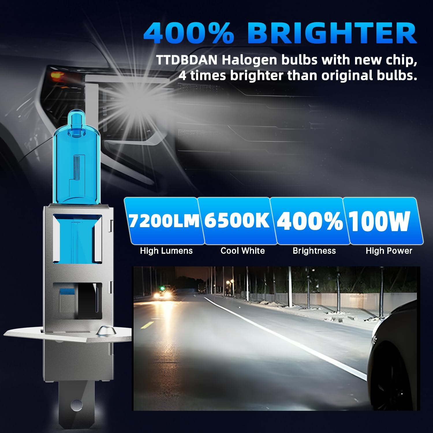 Headlights+ License Plate Lights Fit For Ford Focus 2012-2018 Light Bulbs,H1 High Beams+ H11/H8/H9 Low Beams+ h11 Fog Lights+ License Plate Lights Combo,Plug And Play,Pack of 8