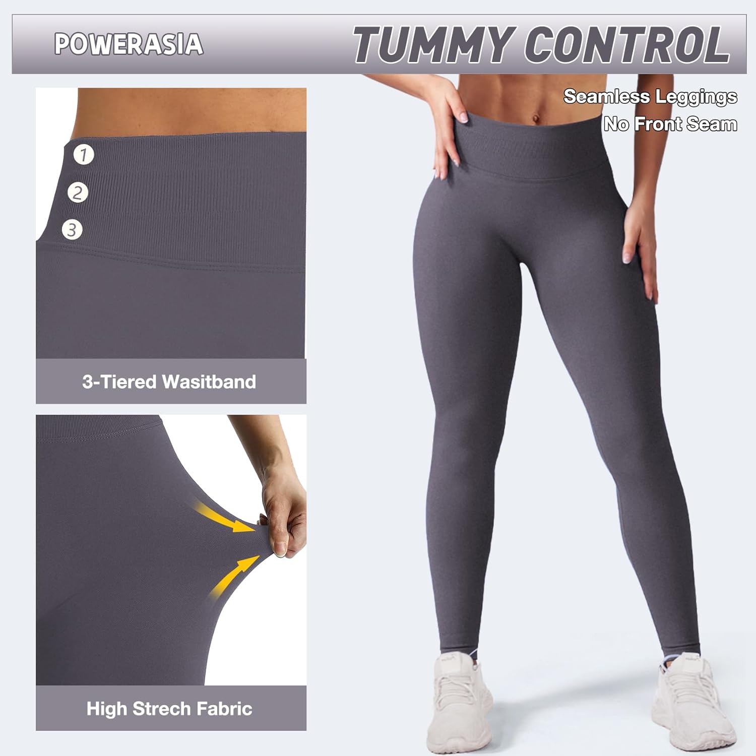 Impact Hidden Scrunch Butt Leggings for Women Mid Low Waist Gym Workout Legging Tummy Control Booty Lifting Yoga Pants - Image 3