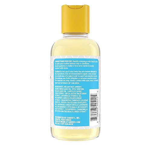 Miniatura 6 de Zarbee's Aceite de masaje para bebés, calmante y calmante con lavanda y manzanilla para ayudar a dormir, botella de 4 onzas