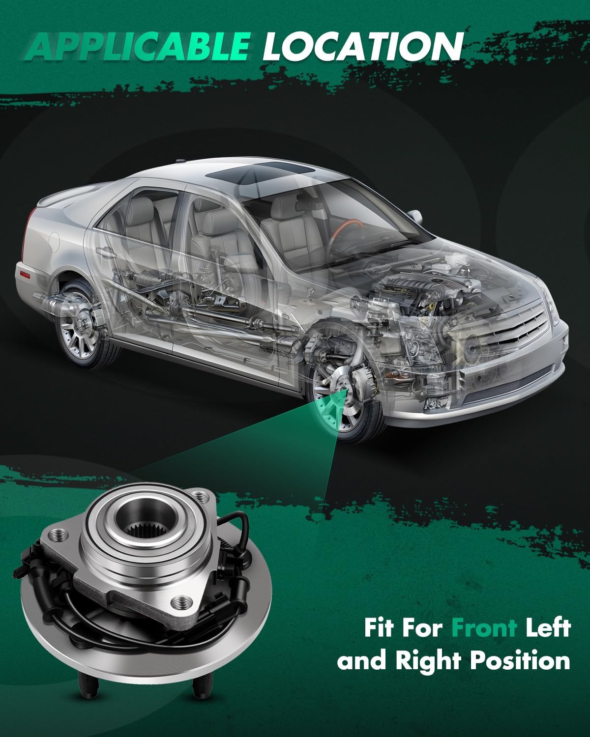 SCITOO 2 x Front Wheel Bearing and Hub Assembly 2009-2010 For Dodge Ram 1500,2011 For Ram 1500,W/ABS 5-Lug 3.7L 4.7L 5.7L 515126