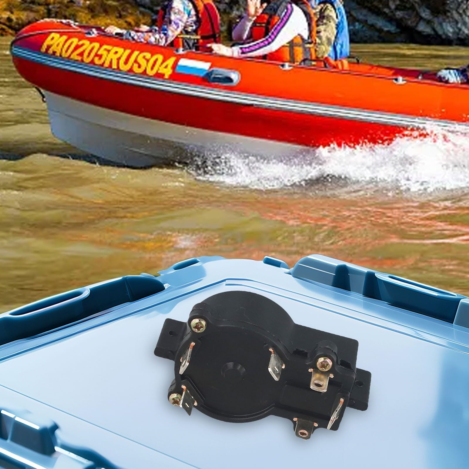 Haibo ET44L 55L 65L - Interruttore di velocità a 5 marce per fuoribordo marino, manopola di controllo resistente all'acqua salata