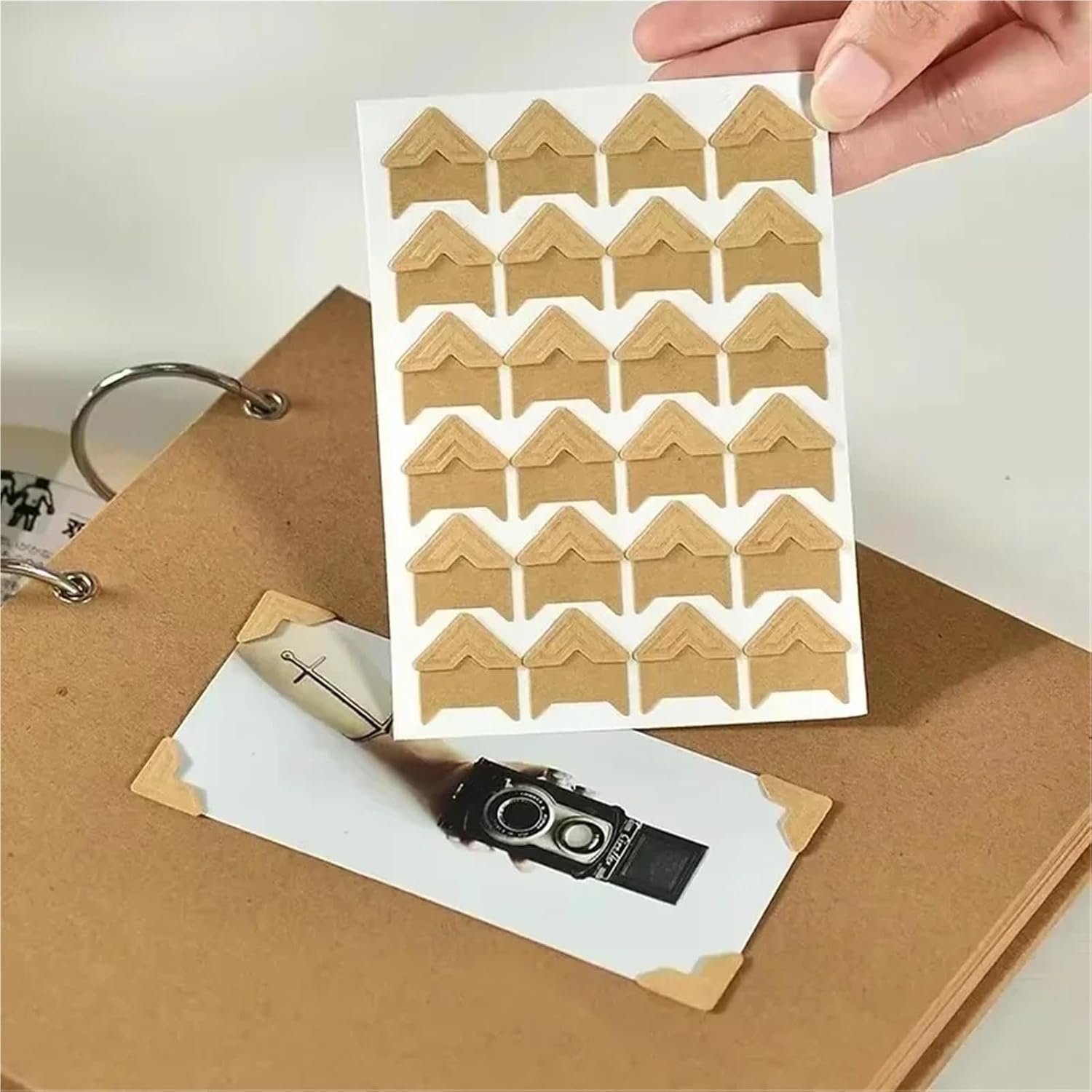 Photo Corners 1440PCS Photo Corner Stickers Self Adhesive Picture Corners Mounting for Scrapbooking Album Memory Books Decoration Crafts(Gold)