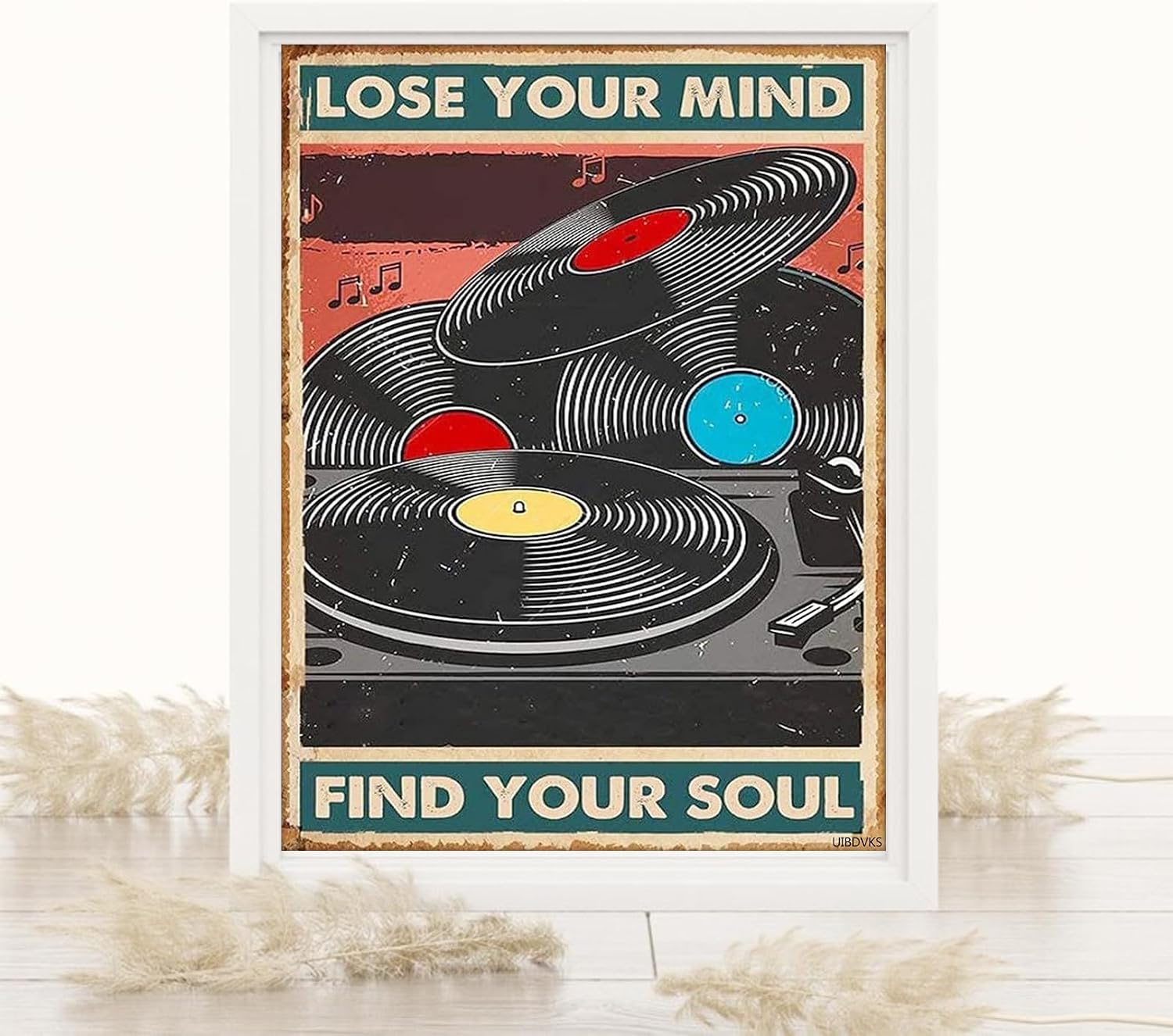 Record Player Lose Your Mind Find Your Soul DIY 5D Diamond Painting Kits for Adults Full Drill Diamond Painting for Home Wall Decor 12x16 Inch image 2