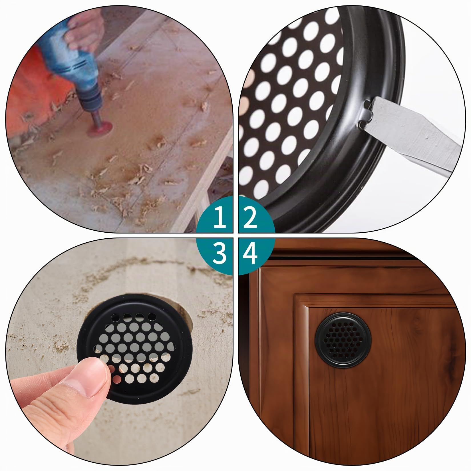 32 Pz 35mm Griglia di Ventilazione Foro per Sfiato, Aria Griglie di Ventilazione Rotondo Acciaio Inox, Griglia di Aerazione Rotonda per Bagno Cucina Armadio Armadietto Coperchi di Sfiato Rotondi