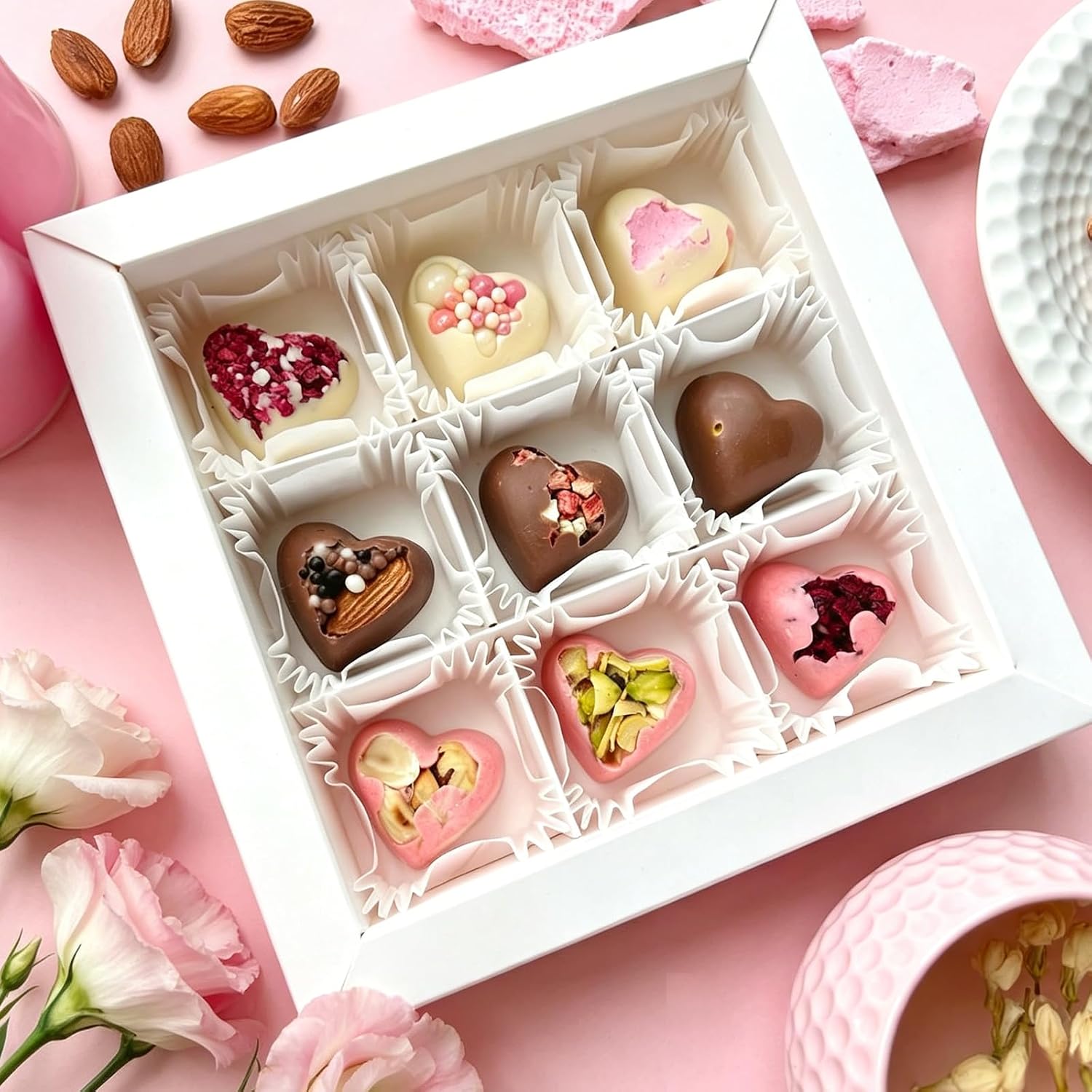 Heart Chocolate Molds Silicone 2 Inch Heart Shaped Muffin Baking Pan Mold