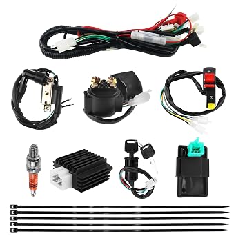 PRO BAT 50-125cc Dirt Bike Full Wiring Harness 5 -Pin AC CDI Solenoid Relay