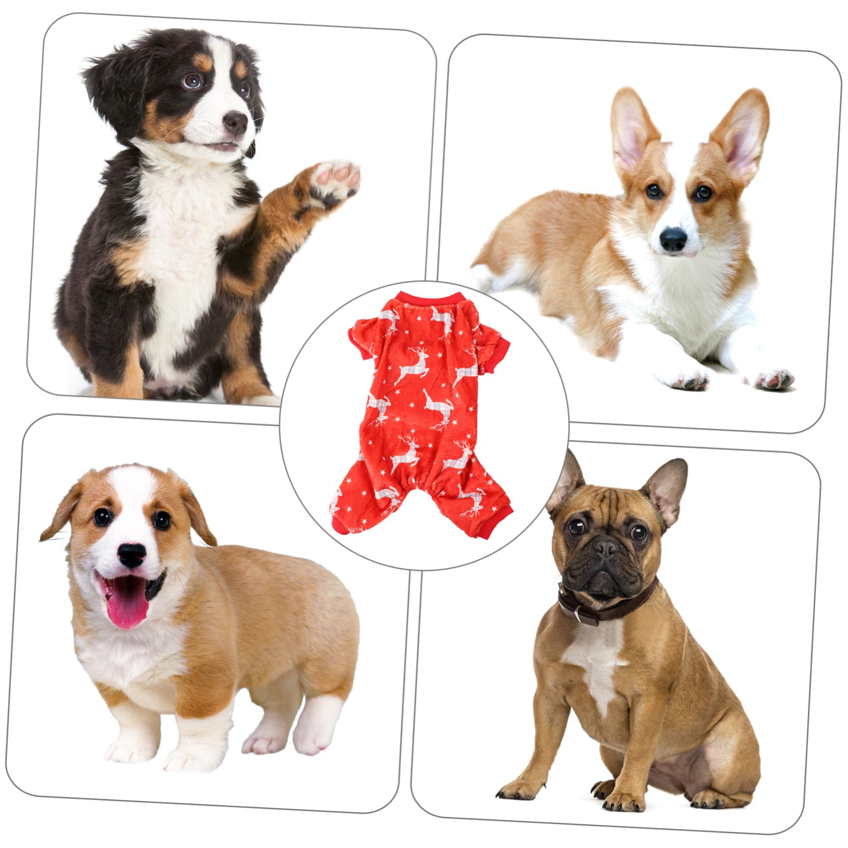 HMJGDHX 2 Pezzi Natale Cucciolo Pupazzo di Neve Costume Cane Vacanza Pigiama Caldo Alce Vestiti per Forniture per Feste per Animali Domestici