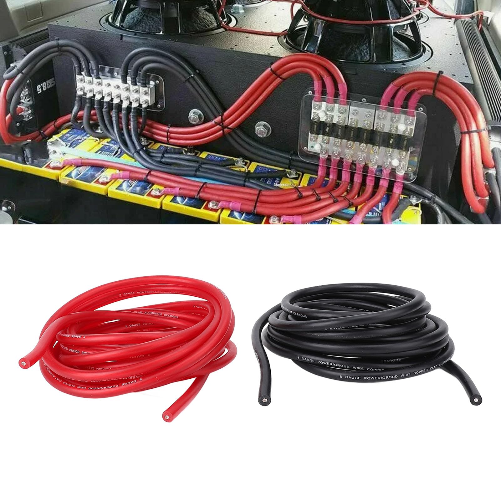 Generic Przewód o średnicy 8, Kabel Uziemiający, łatwa Instalacja 8AWG w Pojeździe, Kamperze, Przyczepie, łodzi (25FT)