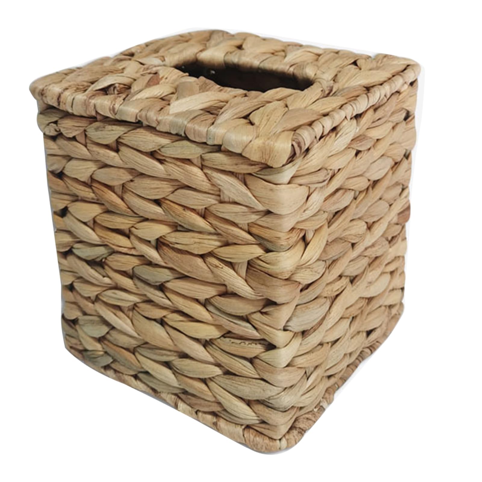 matumou Tissue Box Holder Water Hyacinth Handwoven Basket Wicker Napkin Dispenser Square Tissue Organizer Rustic Decor for