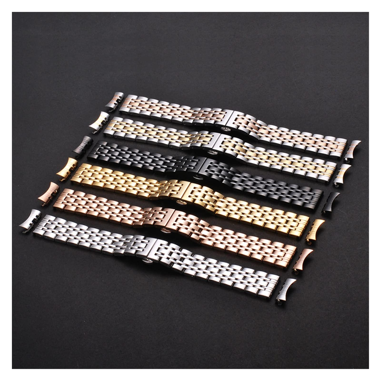 EKSED Uhrenarmband Atmungsaktives Edelstahlarmband aus Metall, austauschbares Armband mit Schnellverschluss aus Edelstahl 12 mm - 26 mm / 21 mm/Gold