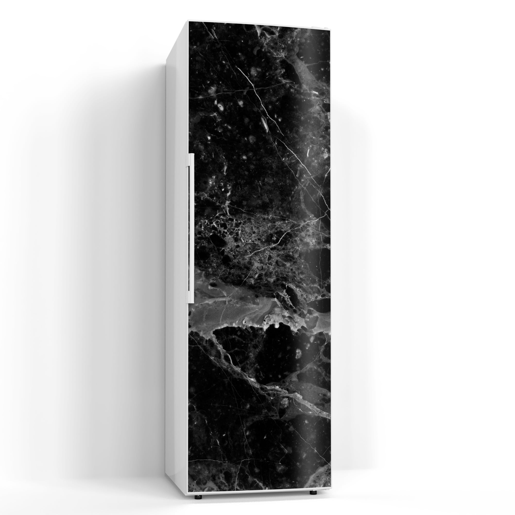 DEQORI Folia magnetyczna do lodówki 60 x 190 cm | motyw marmurowej płyty blisko | dekoracyjna mata magnetyczna ochrona przed zamrażarką | magnetyczna folia dekoracyjna samoprzylepna, magnetyczna i