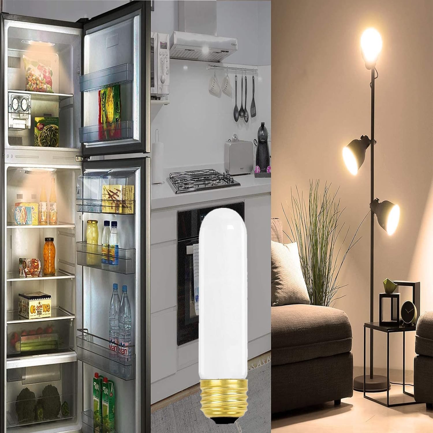 25 Watt T10 Frosted Bulb, T10 Tubular Light, Vintage Style Showcase Bulb,Showcase lamp, 2700K Soft White, E26 Medium Base, 280 Lumens (4PACK)
