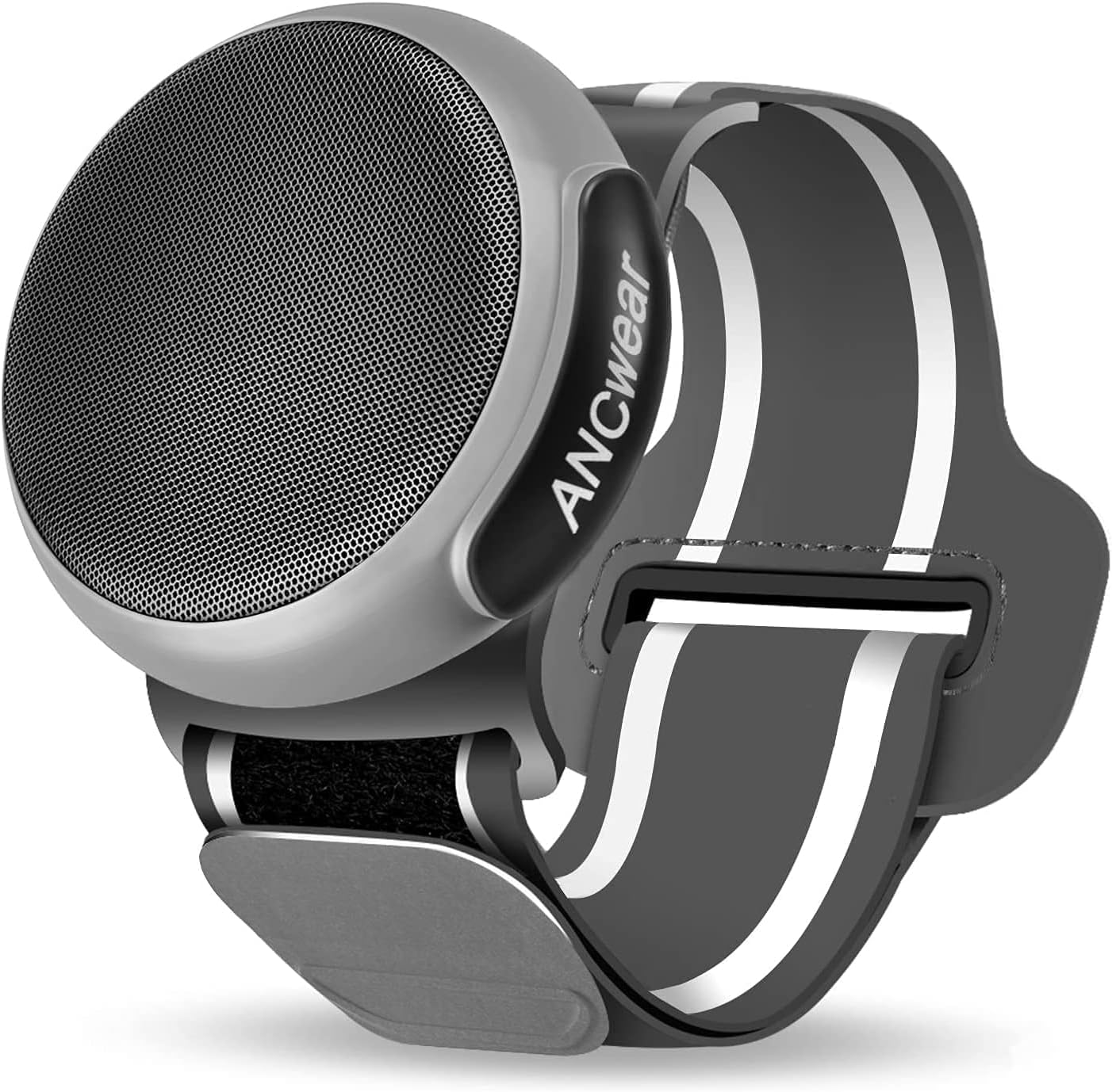 ANCwear Wearable Bluetooth Speaker, TWS Dual Pairing Portable, Clip on Bluetooth Speaker Watch MP3 Player, Waterproof Outdoor for Motorcycle, Bike, Hiking, Running(Grey)