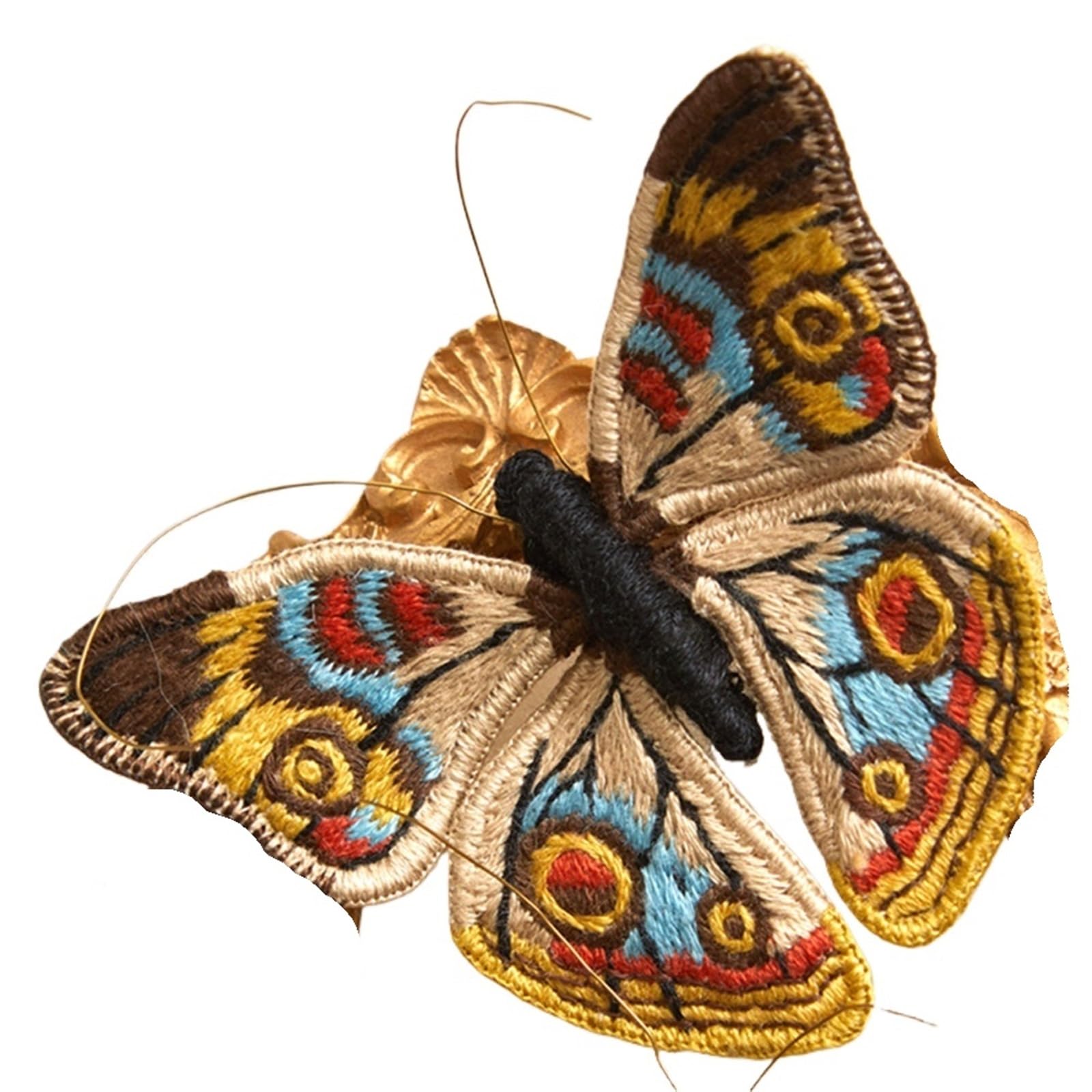 LKLNKVL embroidery, Embroidery Kit， Beginner Butterfly Kits with Hoop DIY Hand Brooch Kit(Embroidery Kit C)