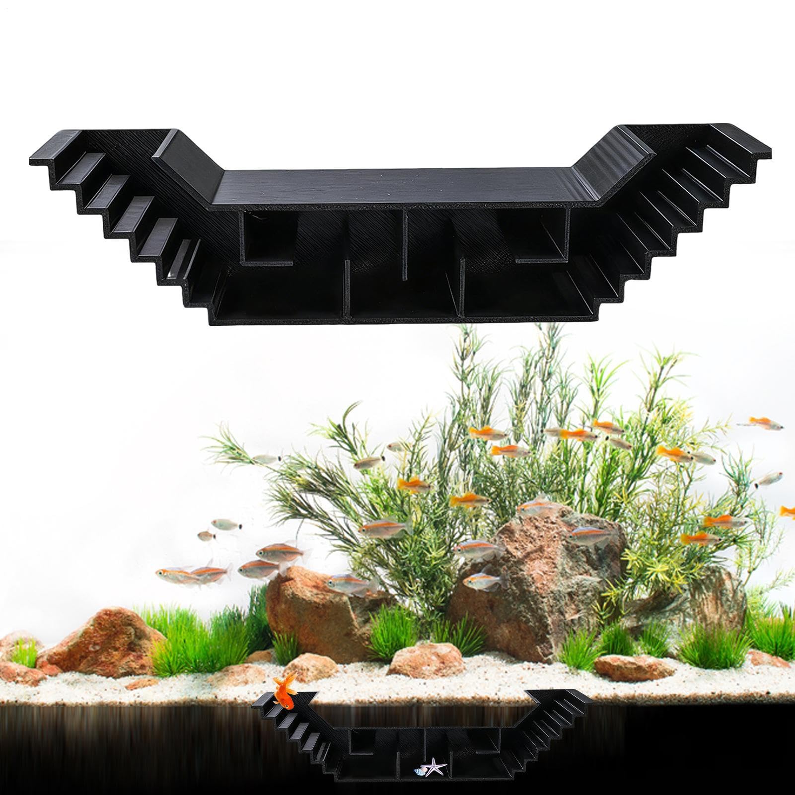 Fish Tunnel for Aquarium,Underground Decorative Shelter - Aquarium Shrimp Tunnel,for Habitat Breeding Saltwater Betta Underground Freshwater Viewing