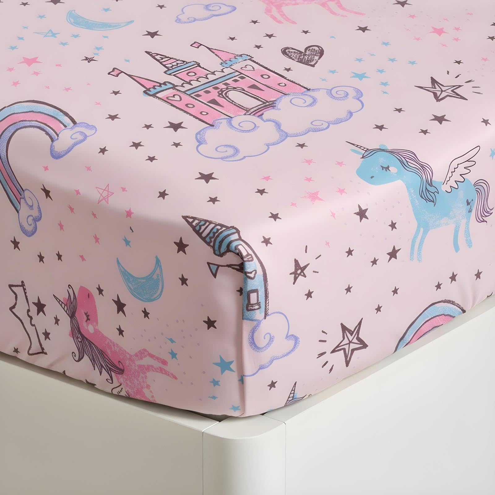 OHS Kids Fitted Sheet Single Pale Pink Microfibre