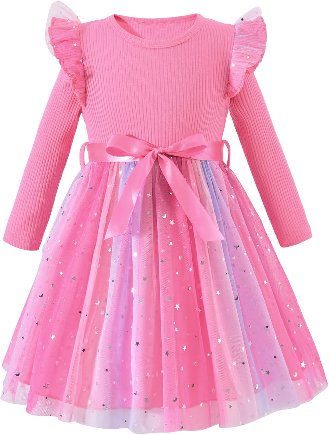 Toddler Girl Long Sleeve Tulle Dress 1-5 Years