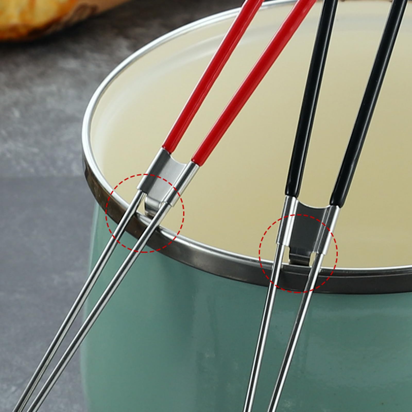 Lot De 6 Passoires / Écumoire Fondue En Acier Inoxydable – Diam. 6.3 Cm, Long. 23 Cm, Idéales Friture, Fondue & Cuisine Quotidienne