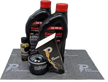 Power Performance 10W-30 Oil Change Kit for Kawasaki 49065-0721 0736 and Fuel Treatment